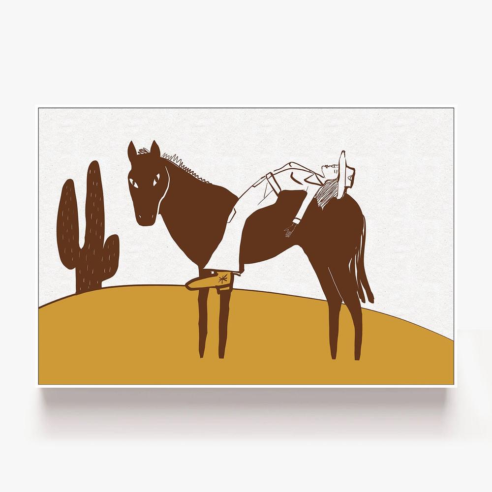 Western Cow Girl Resting-by-Sharyn Bursic-wall-art-print-canvas-poster-framed-Gioia