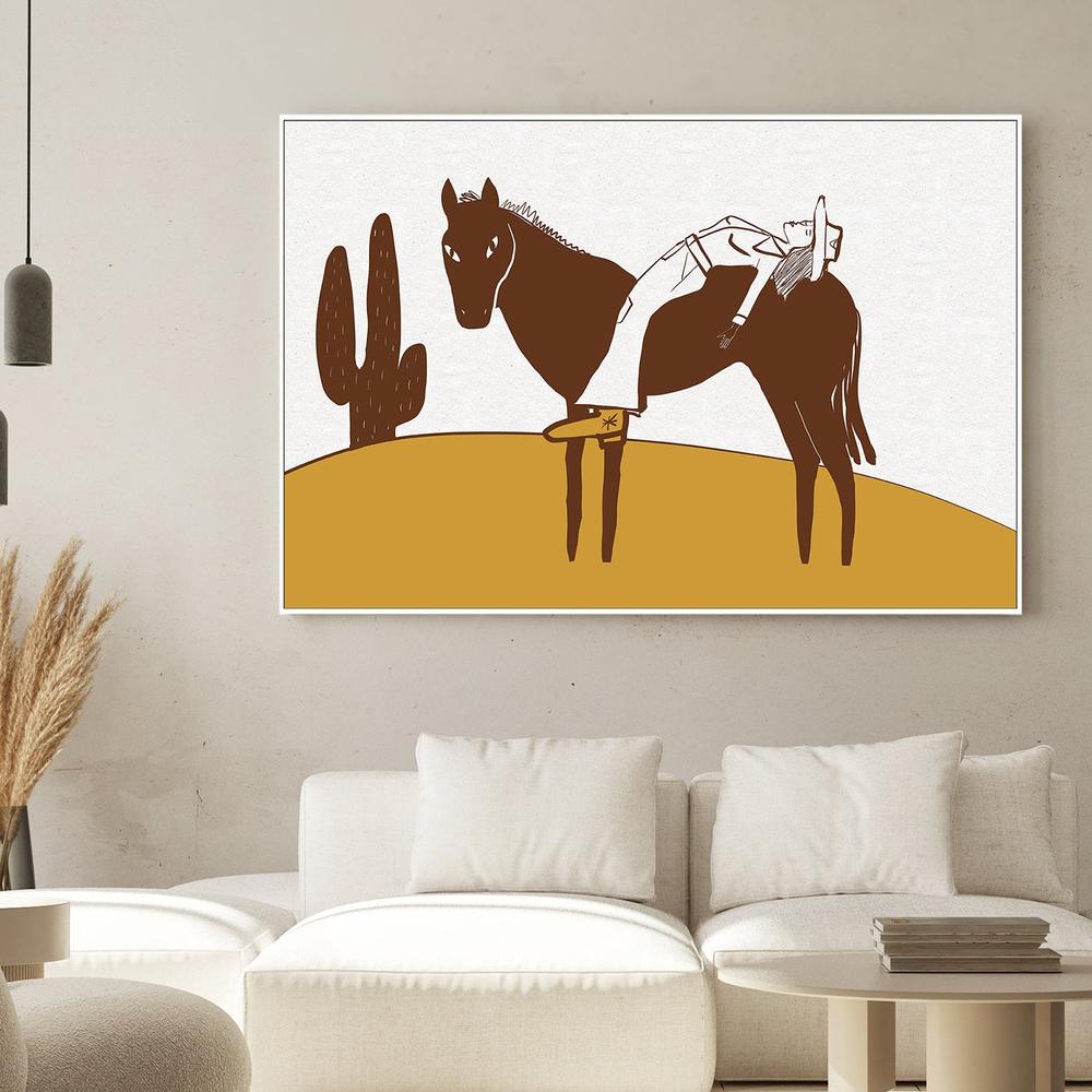Western Cow Girl Resting-by-Sharyn Bursic-wall-art-print-canvas-poster-framed-Gioia