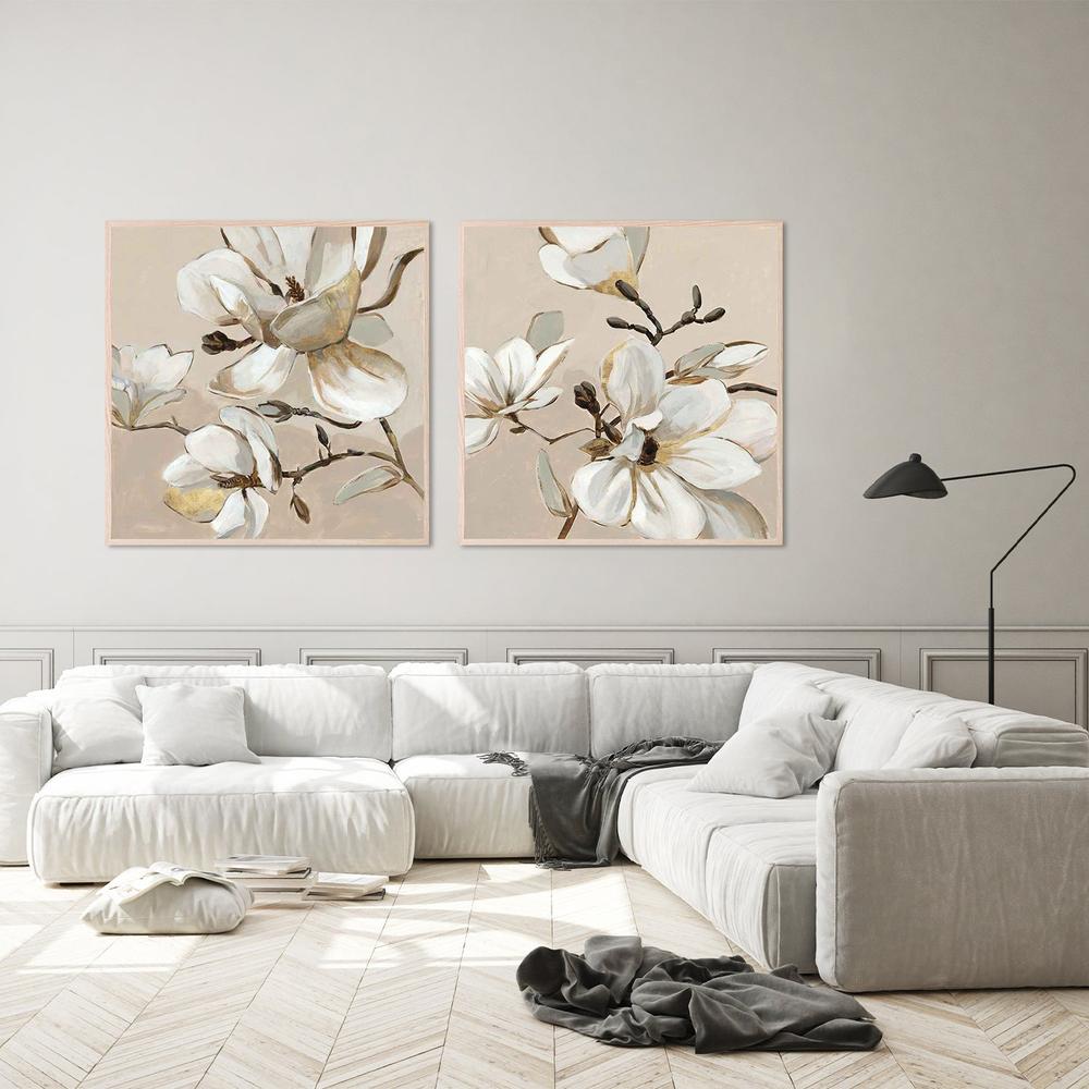 White Magnolia Branch, Style A & B, Set Of 2-by-Jacob Q-wall-art-print-canvas-poster-framed-Gioia