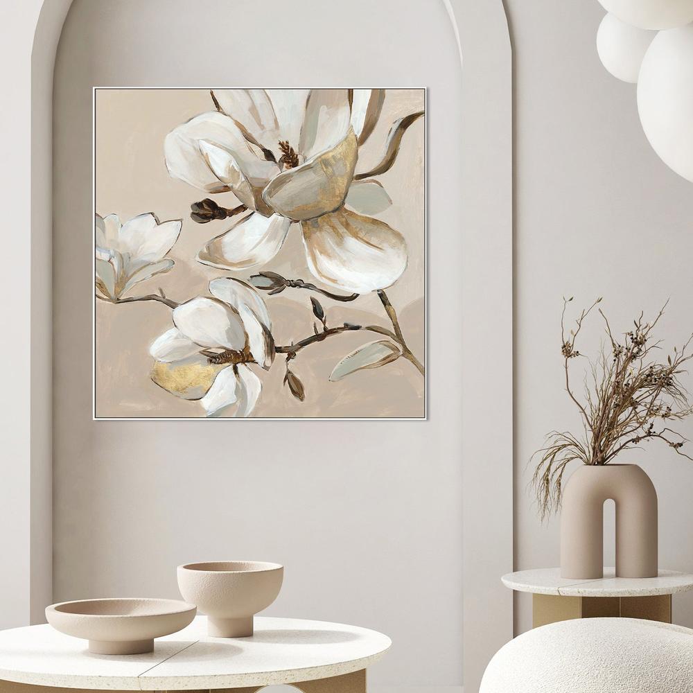 White Magnolia Branch , Style B-by-Jacob Q-wall-art-print-canvas-poster-framed-Gioia