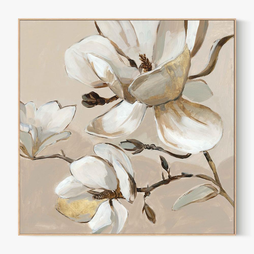 White Magnolia Branch , Style B-by-Jacob Q-wall-art-print-canvas-poster-framed-Gioia
