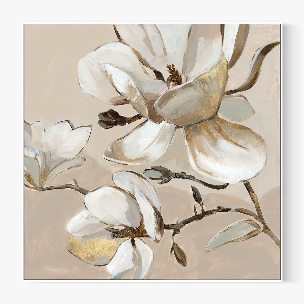 White Magnolia Branch , Style B-by-Jacob Q-wall-art-print-canvas-poster-framed-Gioia