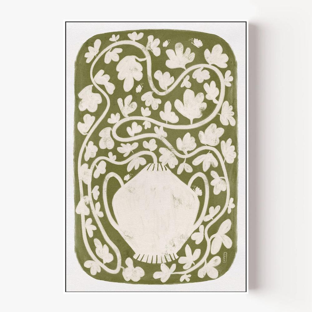 Winding Botanical Vase-by-Dirkie Nell-wall-art-print-canvas-poster-framed-Gioia