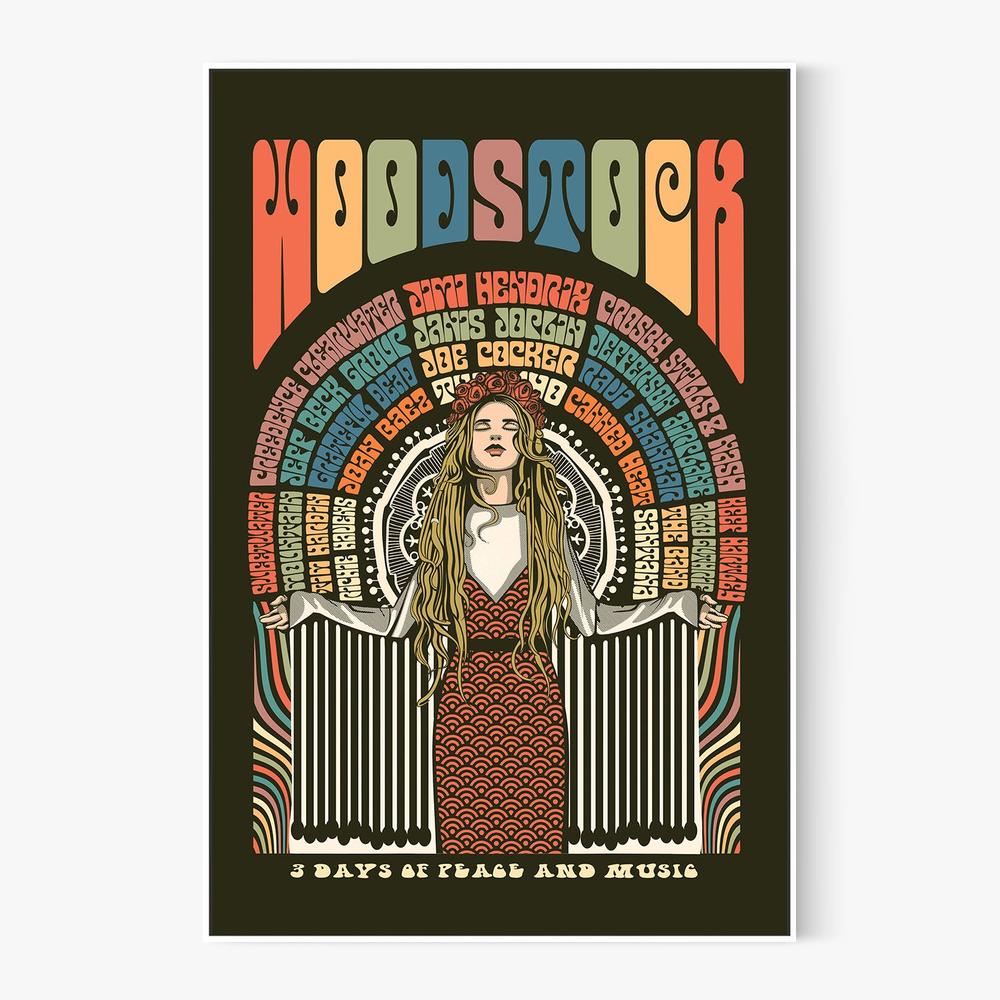 Woodstock Peace Festival-by-Retrodrome-wall-art-print-canvas-poster-framed-Gioia