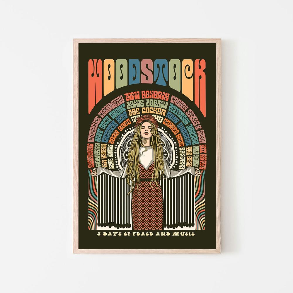 Woodstock Peace Festival-by-Retrodrome-wall-art-print-canvas-poster-framed-Gioia
