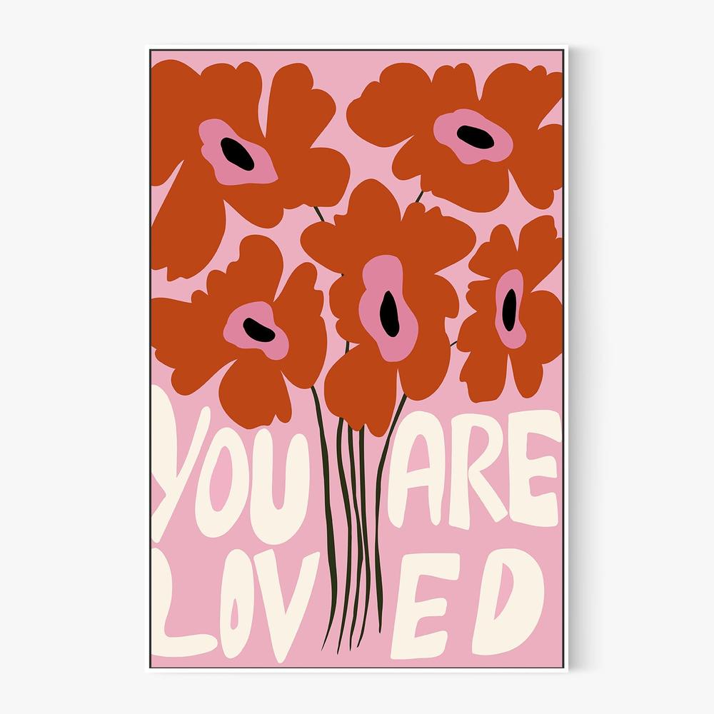 You Are Loved Flowers-by-Miho Art Studio-wall-art-print-canvas-poster-framed-Gioia