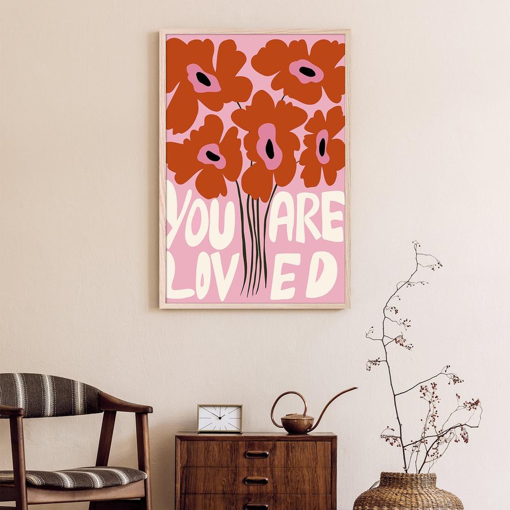 You Are Loved Flowers-by-Miho Art Studio-wall-art-print-canvas-poster-framed-Gioia